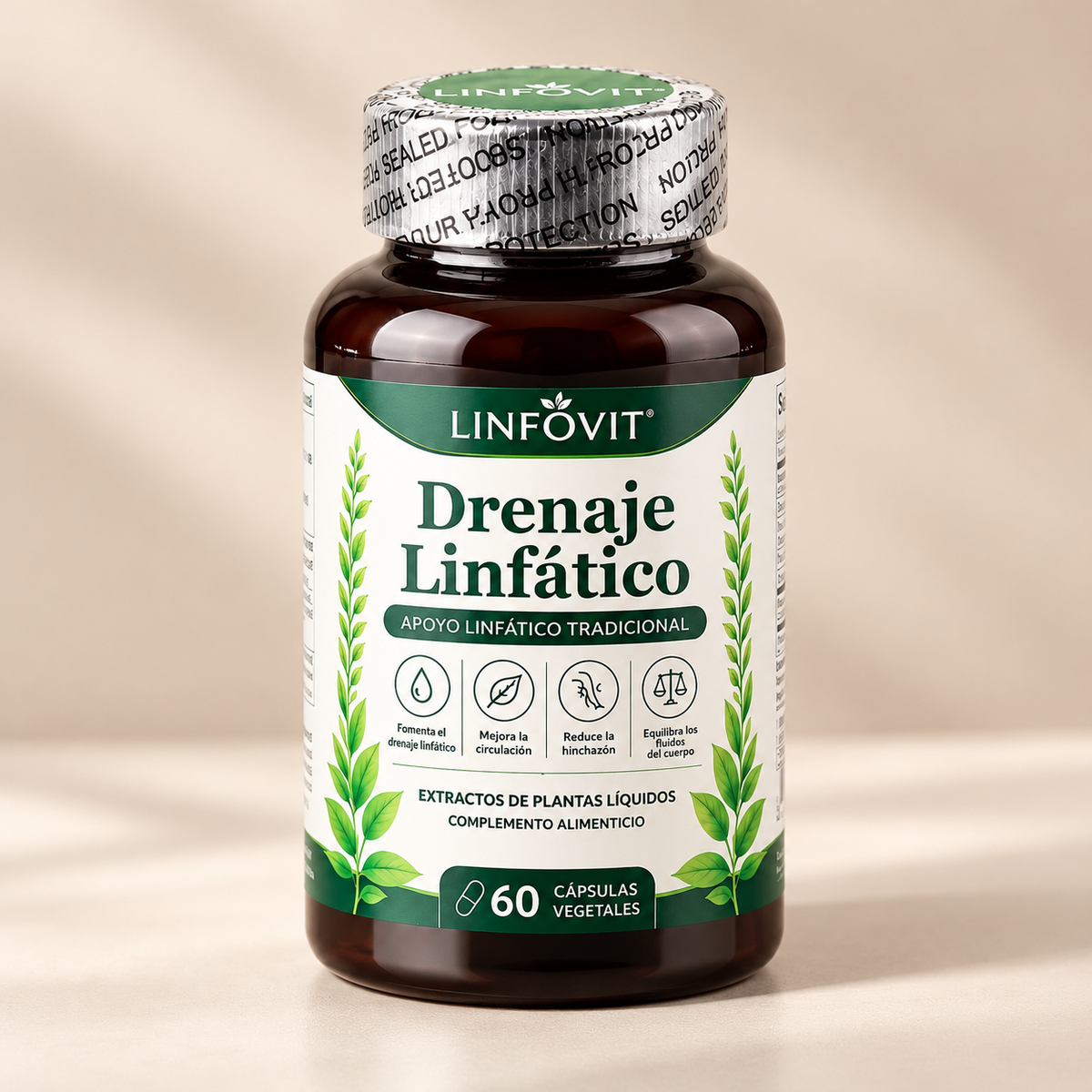 Linfovit Drenaje Linfático – 60 Cápsulas Vegetales con Extractos de Plantas