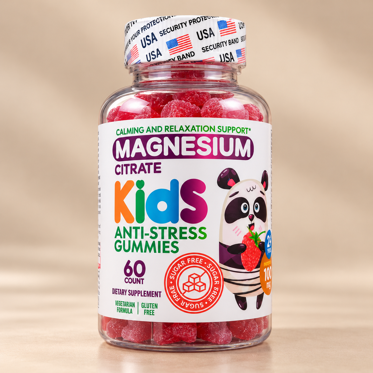 Magnesium Citrate Kids Gummies – 60 Gomitas de Sabor Frutas del Bosque