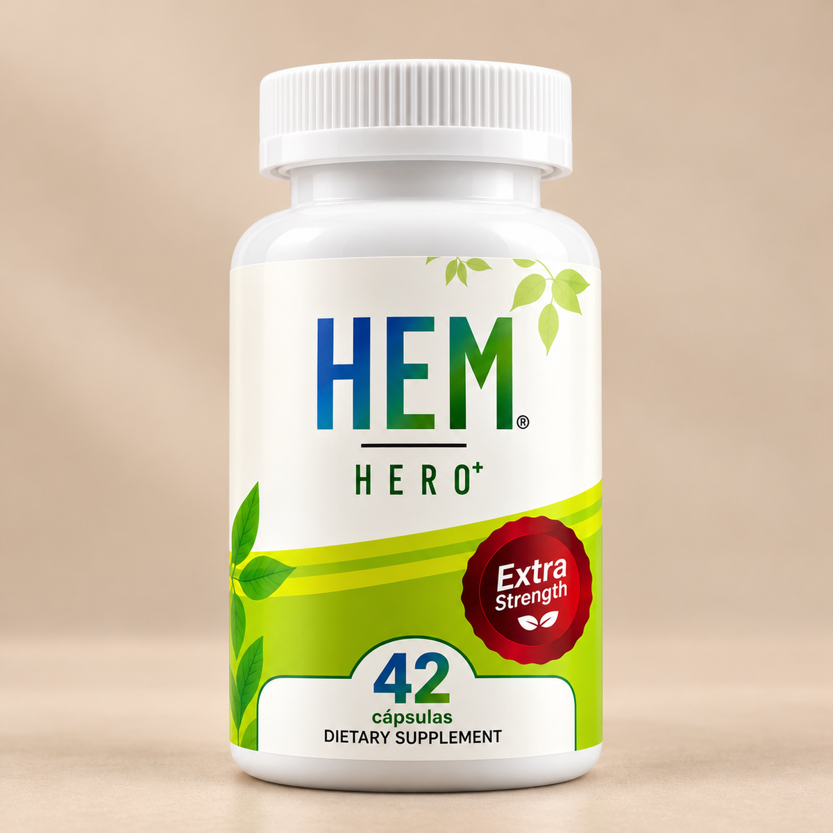 HEM HERO+ Extra Strength – Suplemento de Apoyo Digestivo con 42 Cápsulas