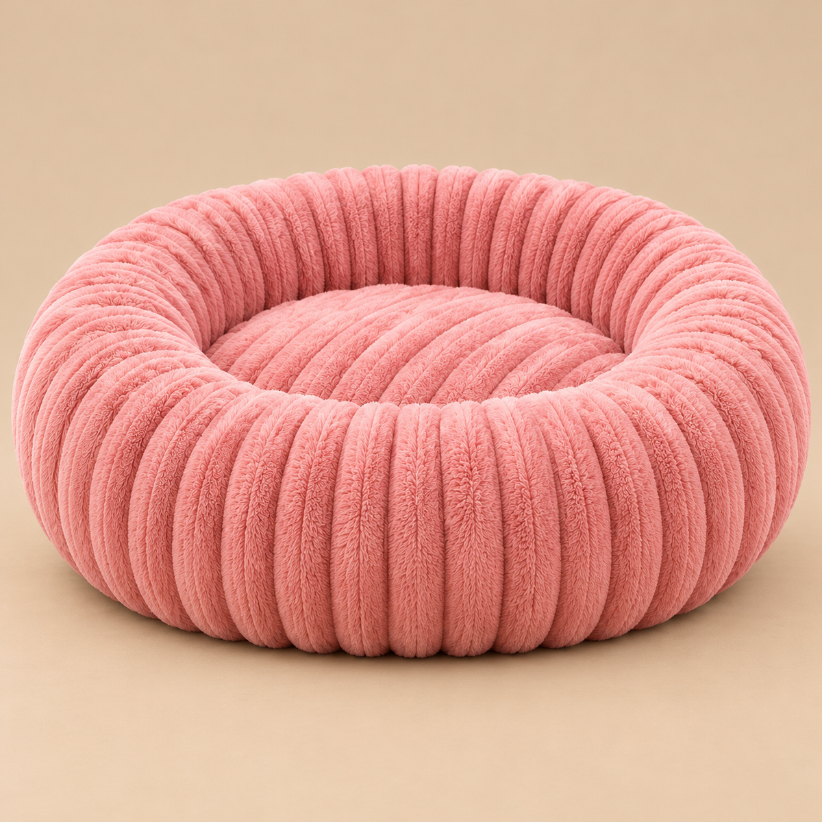 Cama Premium Redonda para Mascotas – Suave, Acogedora y Antiestrés