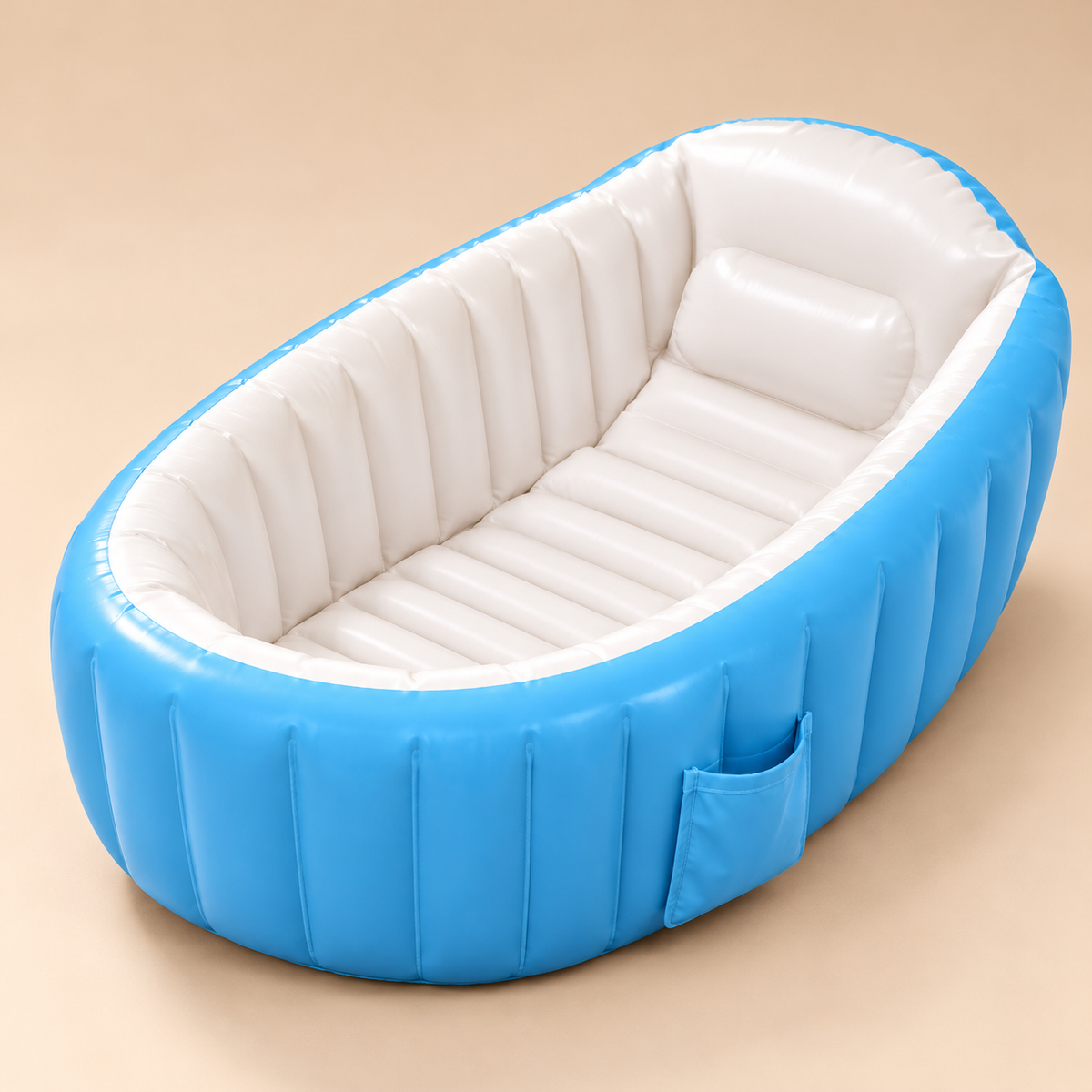 Bañera Inflable para Bebé con Diseño Acolchado y Soporte de Confort