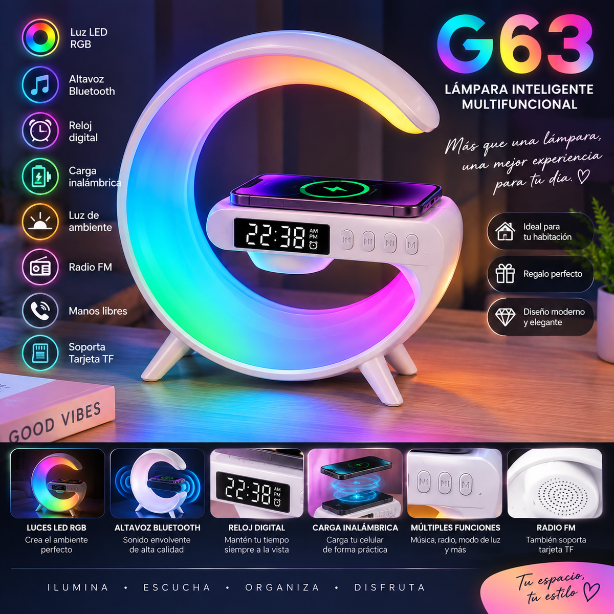 Lámpara Inteligente Multifuncional G63