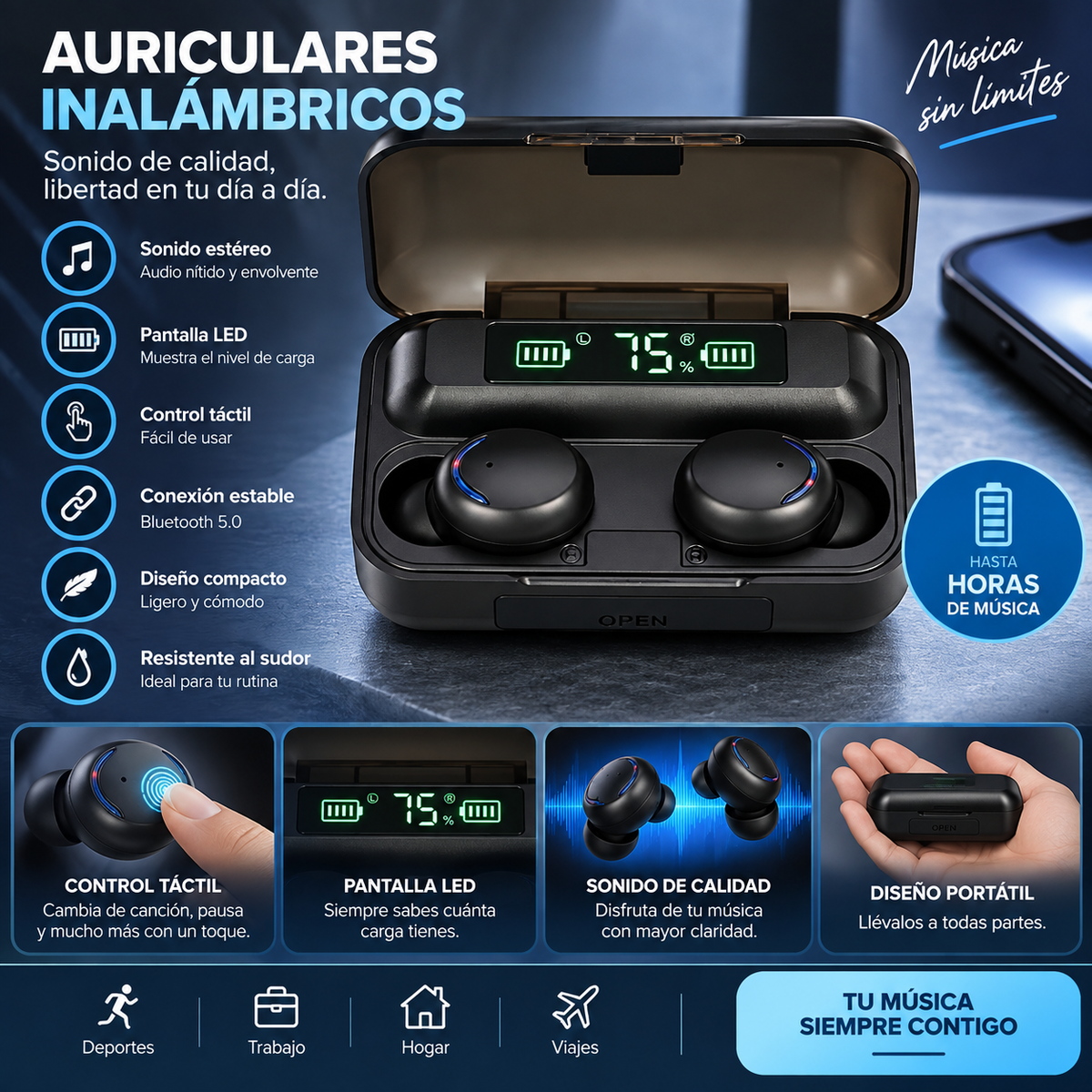 Audífonos Bluetooth F9