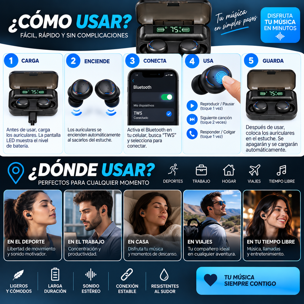 Audífonos Bluetooth F9