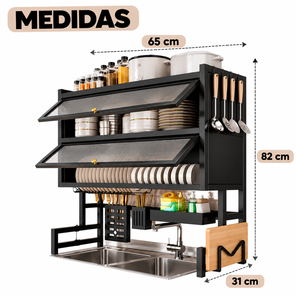Organizador de Cocina 3 Niveles | Escurridor Multifuncional