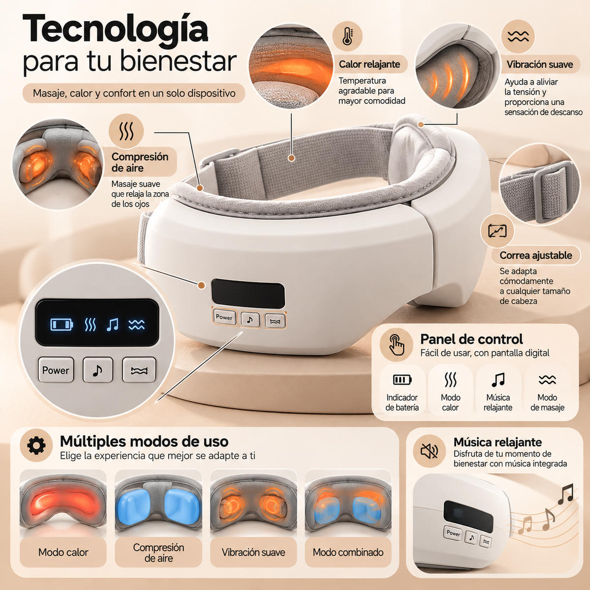 VisioRelax™ – Masajeador Ocular Eléctrico