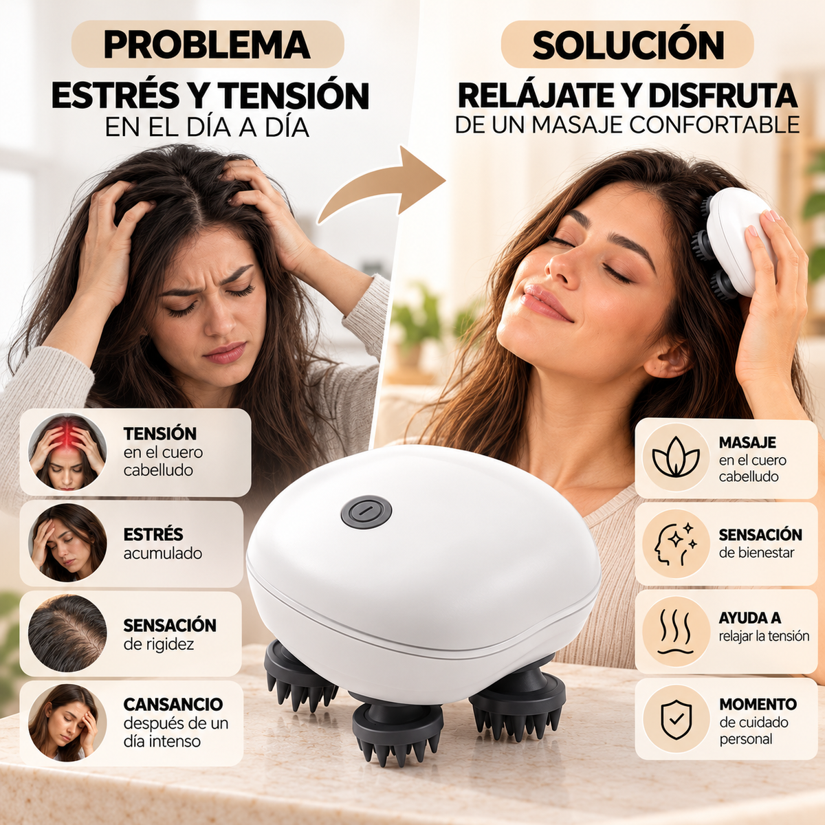 ScalpZen™ Masajeador Capilar Eléctrico