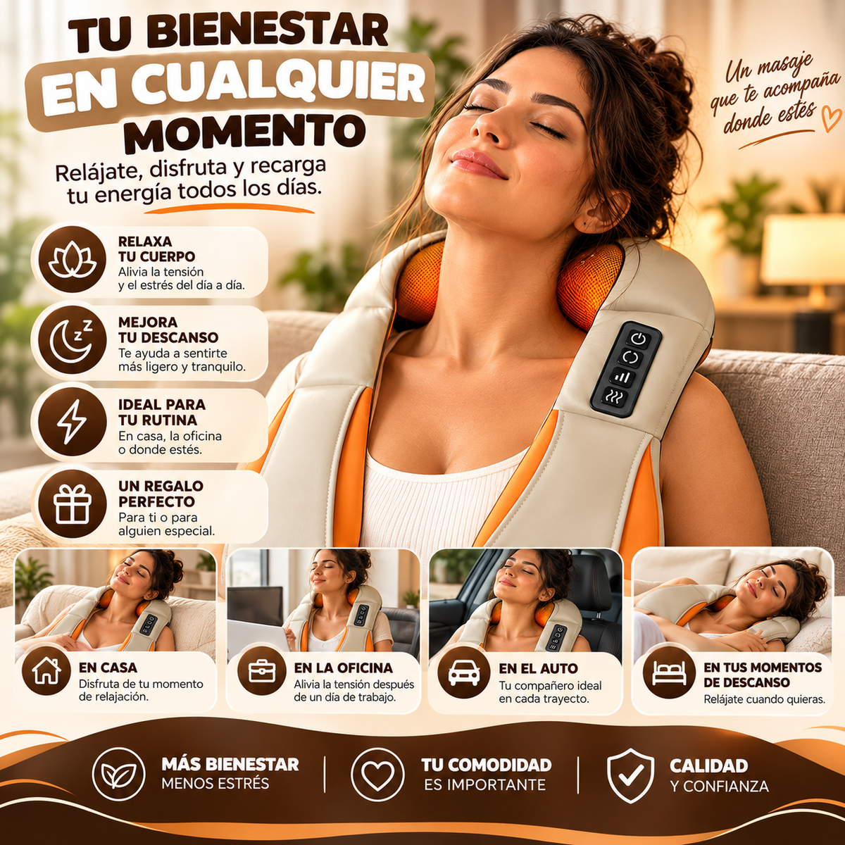 RelaxPro™ – Masajeador Eléctrico de Cuello y Hombros con Calor