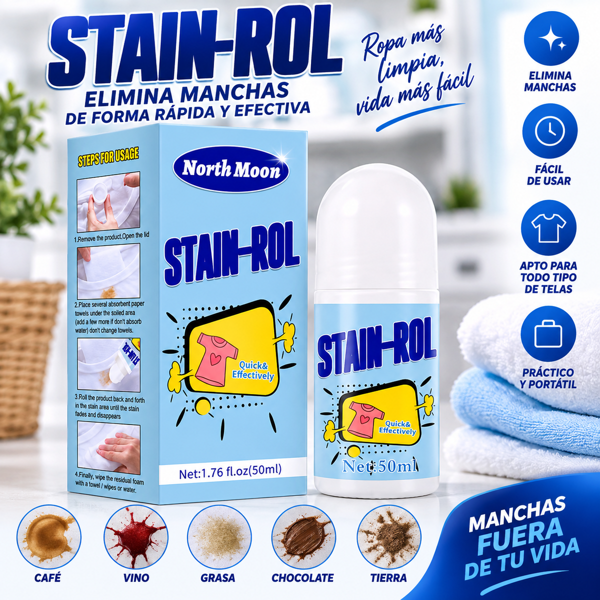 Stain-Rol® Quitamanchas en roll-on