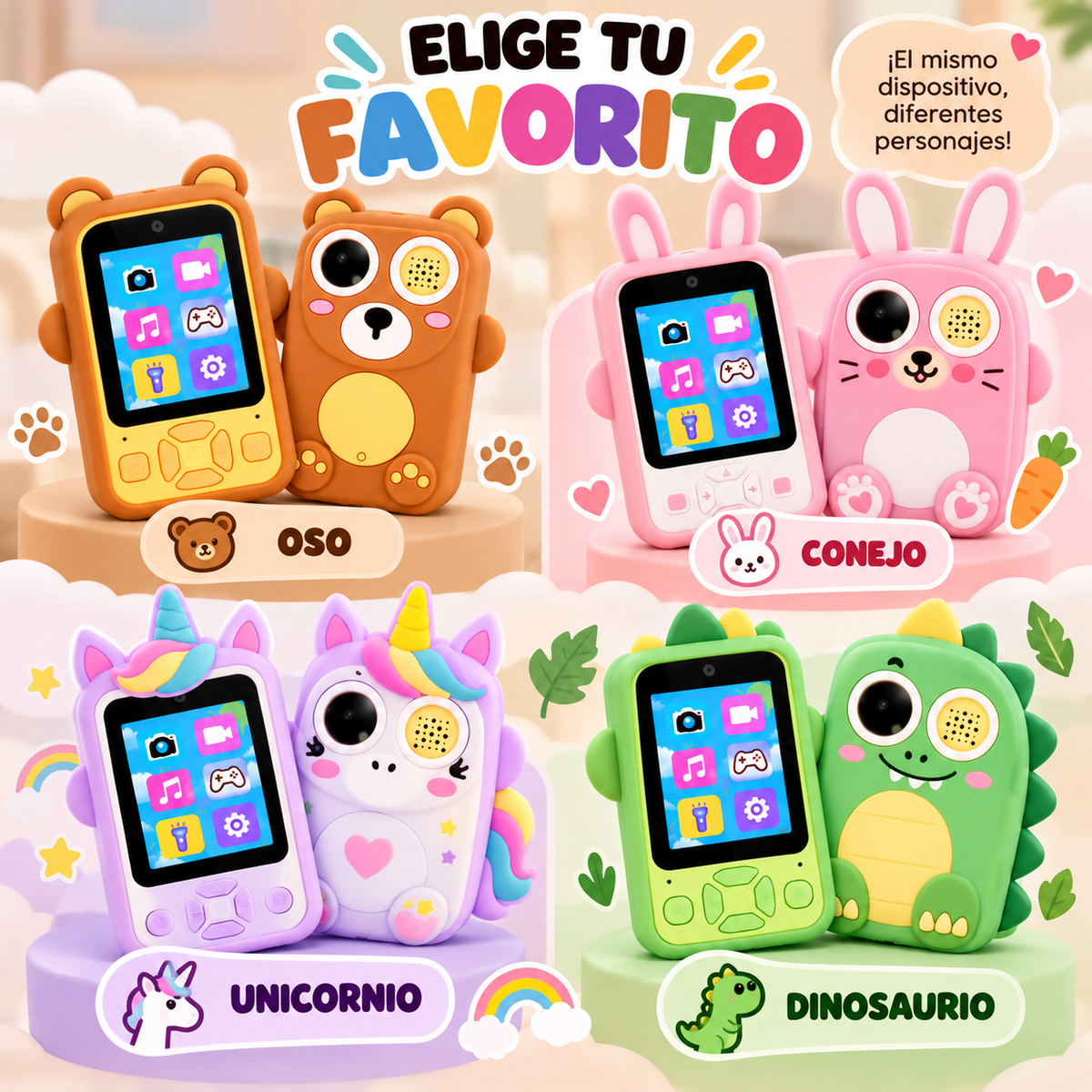 Cámara Infantil SmartBear 2.4” — Cámara, Juegos y Música