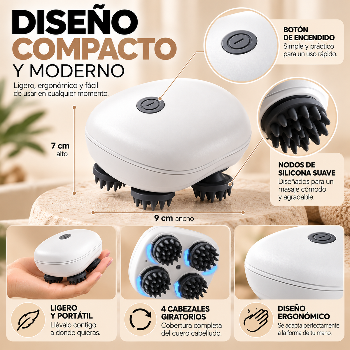 ScalpZen™ Masajeador Capilar Eléctrico