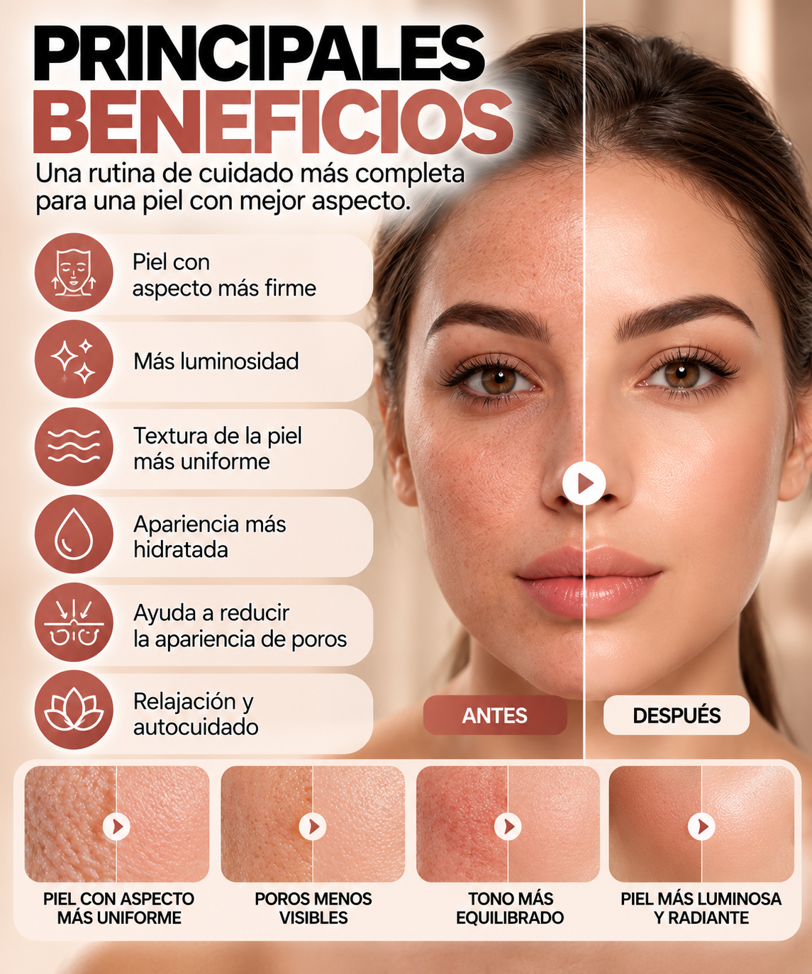 LumiSkin™ LED 7 Colores – Máscara Facial de Fototerapia para el Cuidado de la Piel