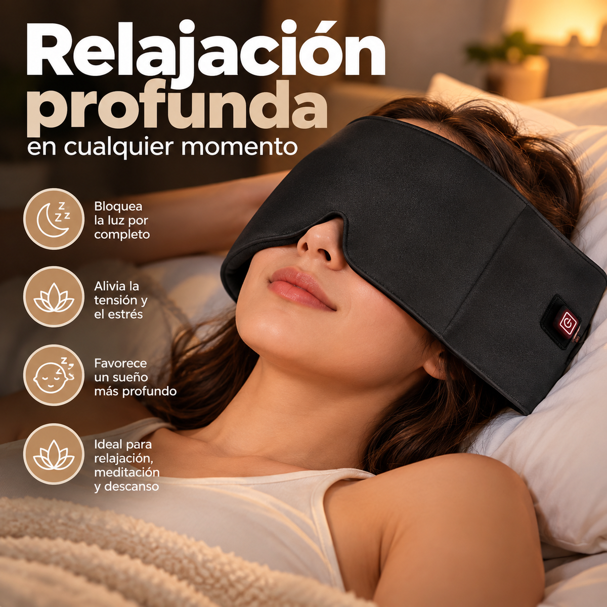 Antifaz Ocular con Peso para Relajación y Descanso
