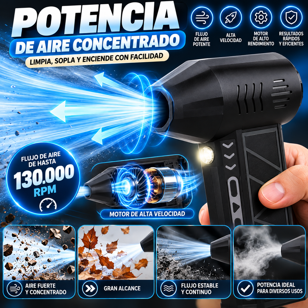 Soplador Eléctrico Portátil Multifunción – Potente Flujo de Aire