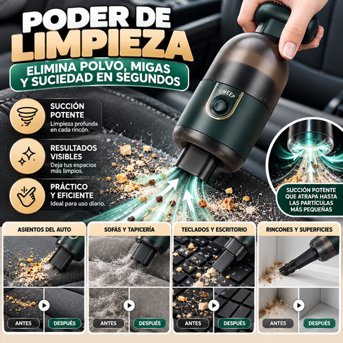 Aspiradora Portátil Inalámbrica 2 en 1 – Potente y Multifuncional