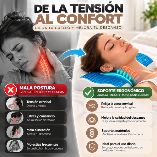 CerviRelax Pro™ – Almohada Ergonómica para Relajación y Soporte Cervical