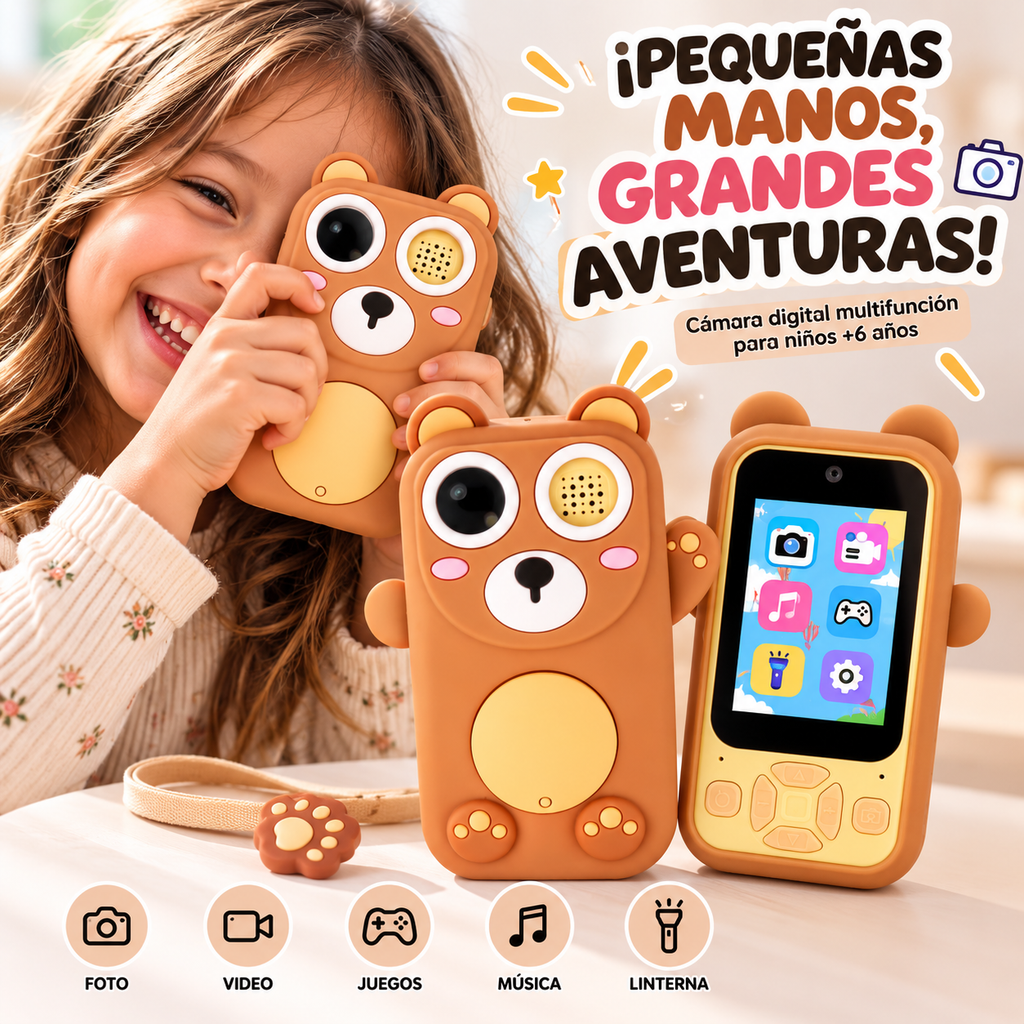 Cámara Infantil SmartBear 2.4” — Cámara, Juegos y Música