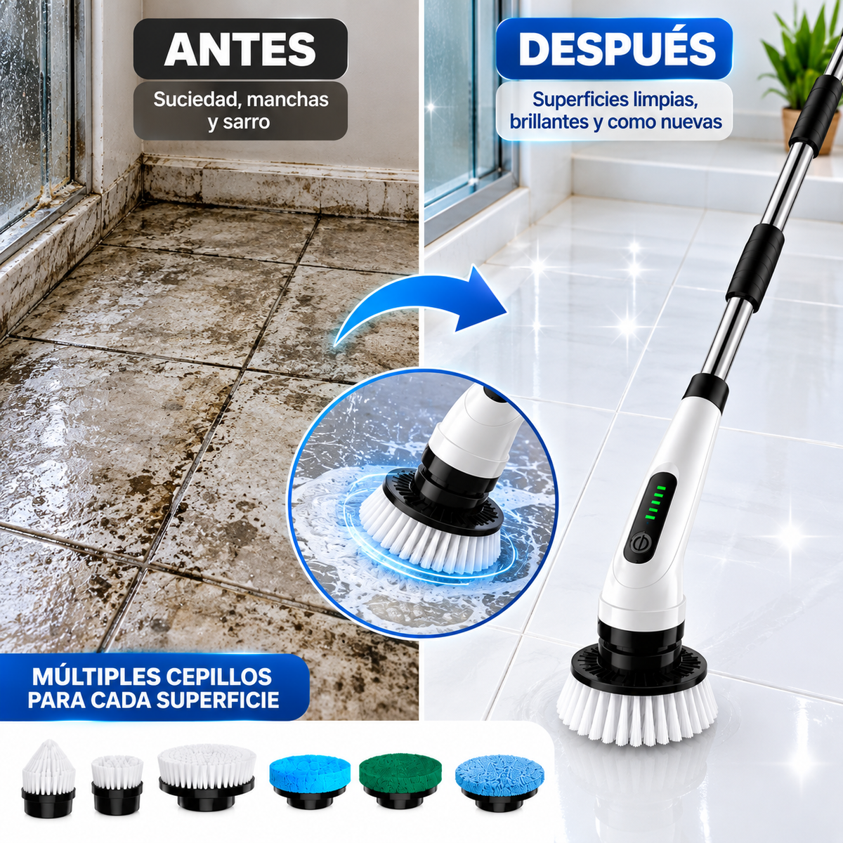 Cepillo Eléctro de Limpieza 9 en 1