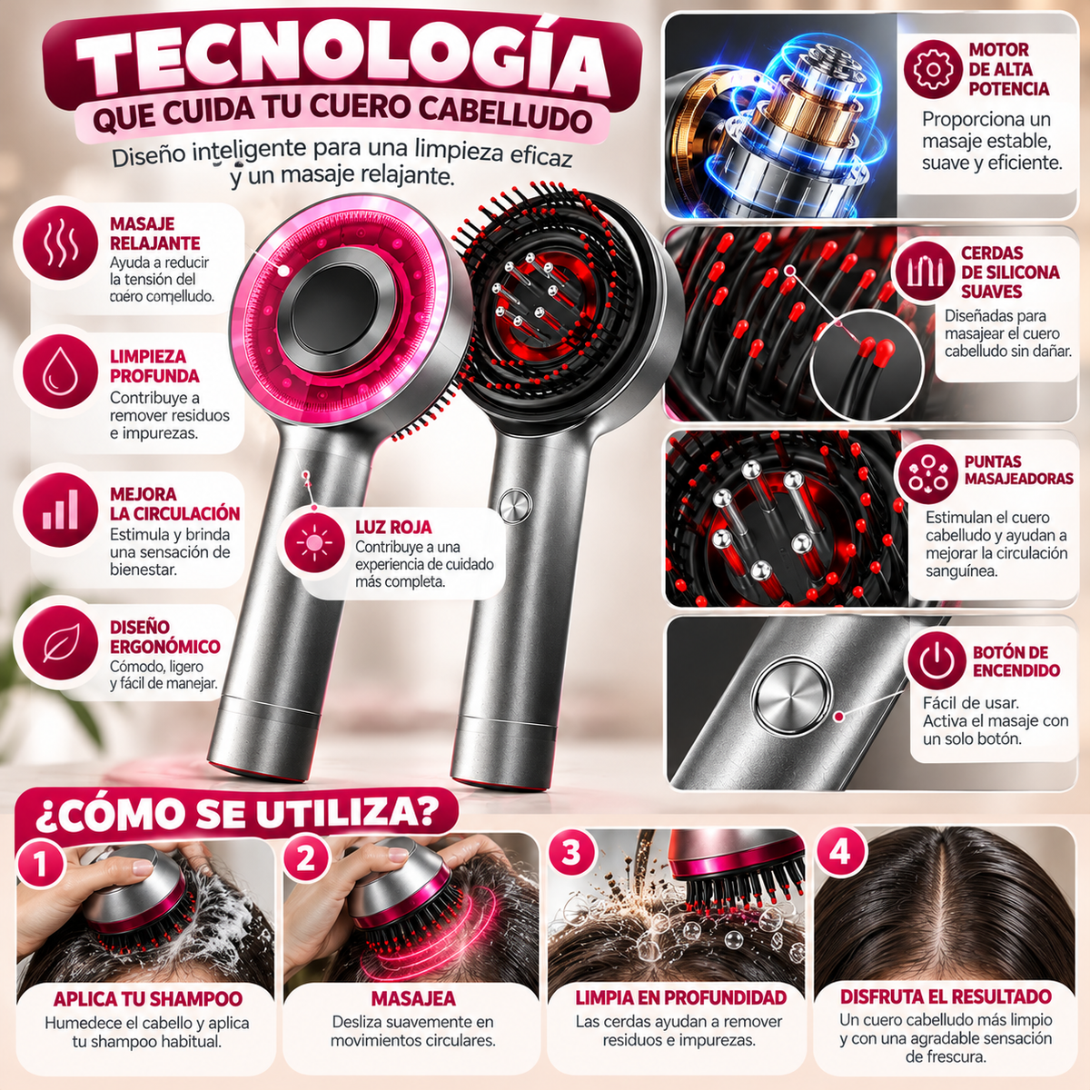Masajeador Capilar Eléctrico Lumina™
