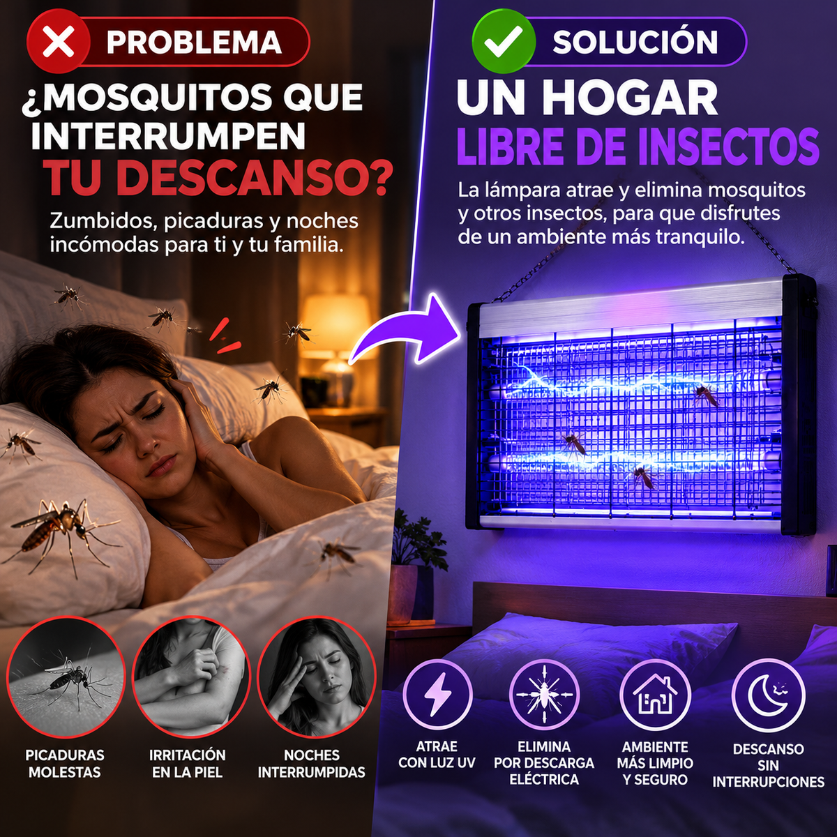 Lámpara Eléctrica Mata Insectos UV Pro – Protección para tu Hogar