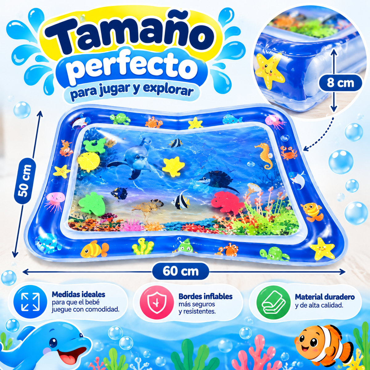 Alfombra de Agua para Bebé – Juego Sensorial, Desarrollo y Diversión